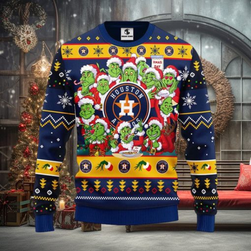 Houston Astros 12 Grinch Xmas Day Christmas Ugly Sweater