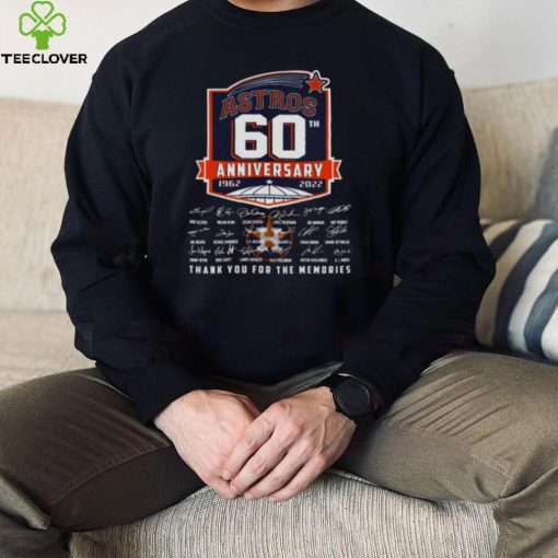 Houston Astros 60th anniversary 1962 2022 signatures thank you for the memories hoodie, sweater, longsleeve, shirt v-neck, t-shirt