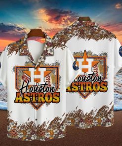 Houston Astros Baseball Pattern Vintage Hawaiian Shirt