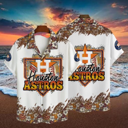 Houston Astros Baseball Pattern Vintage Hawaiian Shirt