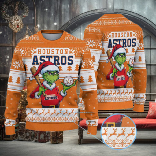 Houston Astros Funny Grinch Christmas Sweater