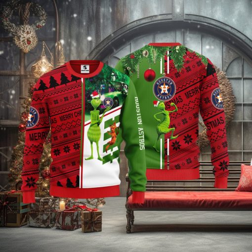 Houston Astros Grinch & Scooby doo Christmas Ugly Sweater 1