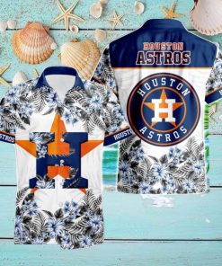 Houston Astros Hibiscus Plumeria Flower 3D Printed Hawaiian Shirt