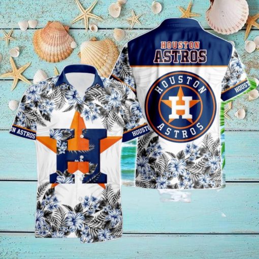 Houston Astros Hibiscus Plumeria Flower 3D Printed Hawaiian Shirt