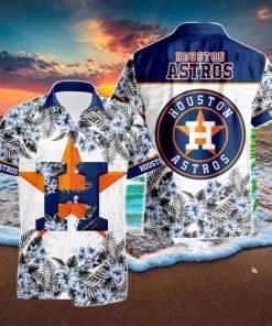 Houston Astros Hibiscus Plumeria Flower 3D Printed Hawaiian Shirt