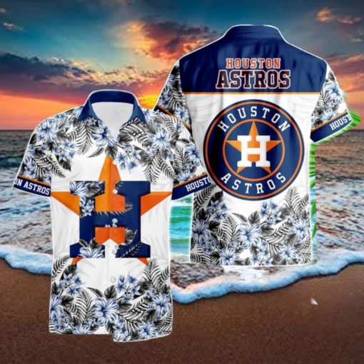 Houston Astros Hibiscus Plumeria Flower 3D Printed Hawaiian Shirt