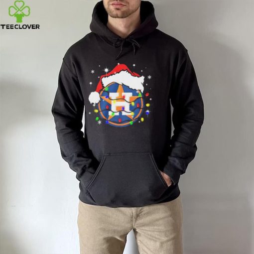 Houston Astros Logo Santa Hat Christmas Light Shirt