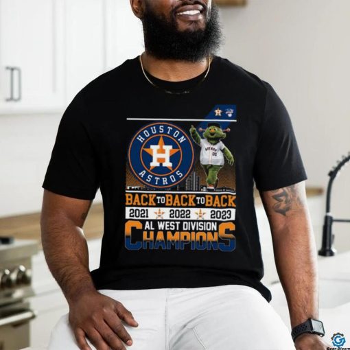 Houston Astros Mascot Back to Back to Back 20223 Al West Division Champions Shirt