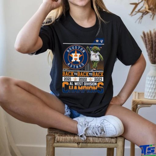 Houston Astros Mascot Back to Back to Back 20223 Al West Division Champions Shirt