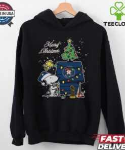 Houston Astros Merry Christmas With Snoopy Baby T Shirt