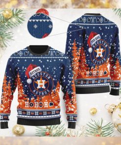 Houston Astros Symbol Wearing Santa Claus Hat Ho Ho Ho 3D Custom Name Ugly Christmas Sweater Shirt For MLB American Baseball Fans On Xmas Days