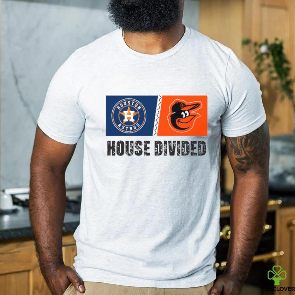 Houston Astros vs Baltimore Orioles House Divided Shirt Houston Astros vs Baltimore Orioles House Divided Shirt