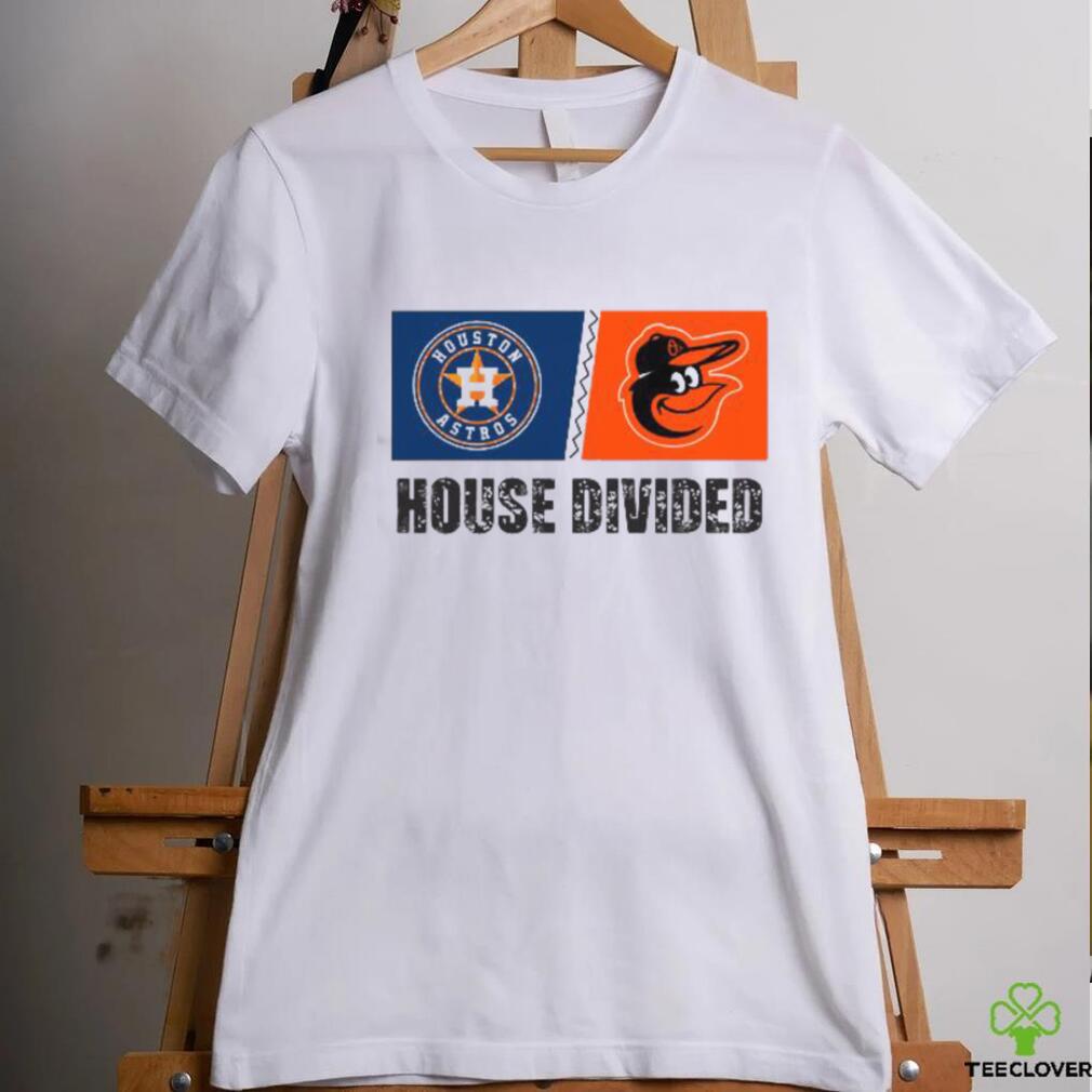Houston Astros vs Baltimore Orioles House Divided Shirt Houston Astros vs Baltimore Orioles House Divided Shirt