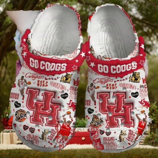 Houston Cougars Logo 3D Basketball Crocs Shoes