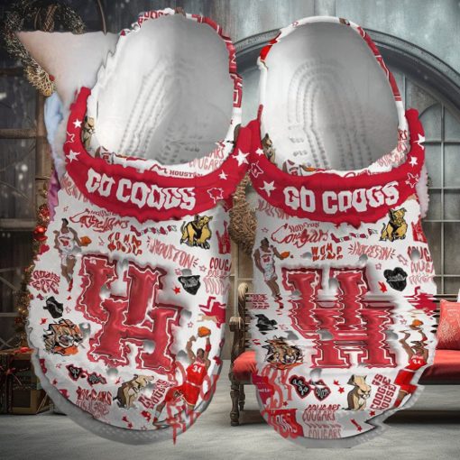 Houston Cougars Logo 3D Basketball Crocs Shoes