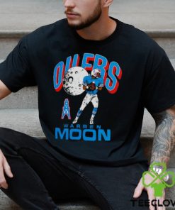 Houston Oilers Warren Moon Homage Retired Player Caricature Tri blend T shirt