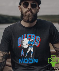 Houston Oilers Warren Moon Homage Retired Player Caricature Tri blend T shirt