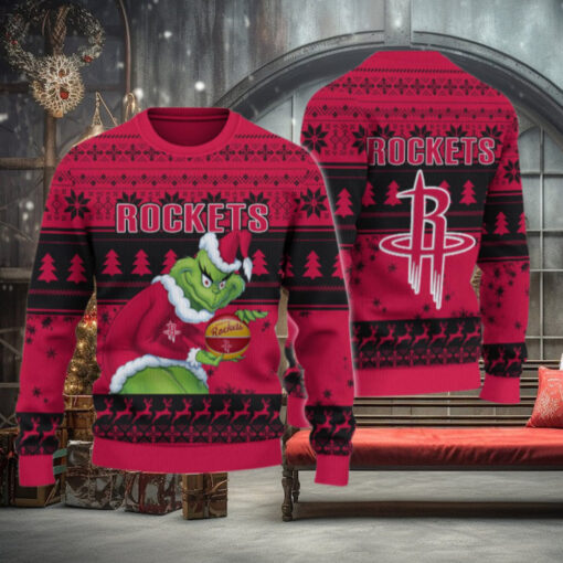 Houston Rockets Grinch Christmas Ugly Sweater
