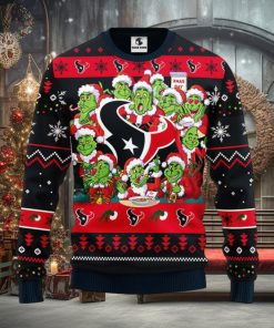 Houston Texans 12 Grinch Xmas Day Christmas Ugly Sweater