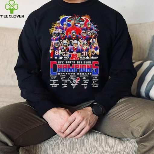 Houston Texans 2023 AFC South Division champions signatures fireworks hoodie, sweater, longsleeve, shirt v-neck, t-shirt