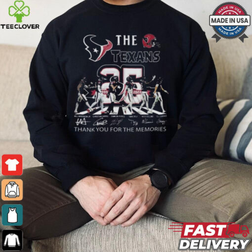 Houston Texans 25th Anniversary 1999 2024 Thank You For The Memories Signatures Shirt
