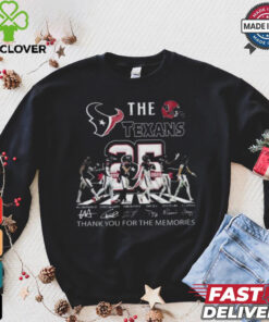 Houston Texans 25th Anniversary 1999 2024 Thank You For The Memories Signatures Shirt