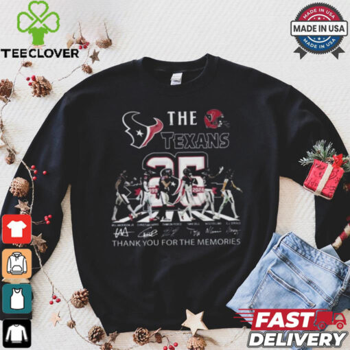 Houston Texans 25th Anniversary 1999 2024 Thank You For The Memories Signatures Shirt