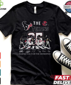 Houston Texans 25th Anniversary 1999 2024 Thank You For The Memories Signatures Shirt