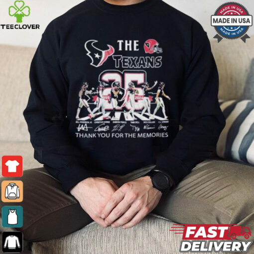Houston Texans Abbey Road 25th Anniversary 1999 2024 Thank You For The Memories T Shirt