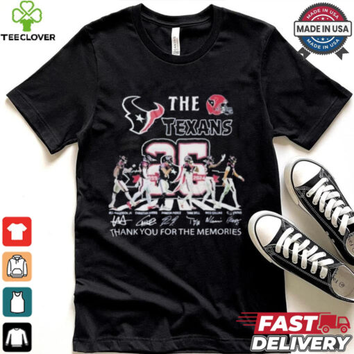 Houston Texans Abbey Road 25th Anniversary 1999 2024 Thank You For The Memories T Shirt
