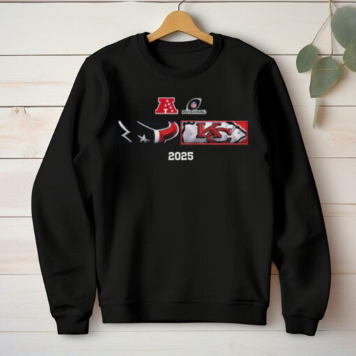 Houston Texans And Kansas City Chiefs Matchup 2025 AFC Divisional Round Head To Head Logo Unisex T Shirt