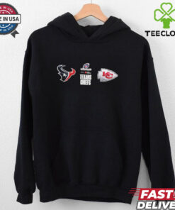 Houston Texans And Kansas City Chiefs Matchup 2025 AFC Divisional Round Head To Head Official Logo Teams shirt