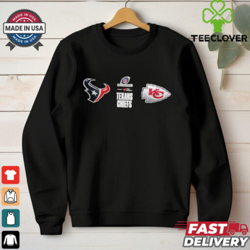 Houston Texans And Kansas City Chiefs Matchup 2025 AFC Divisional Round Head To Head Official Logo Teams shirt