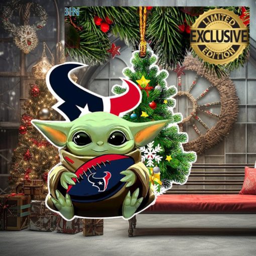 Houston Texans Baby Yoda NFL Christmas Tree Decorations Ornament