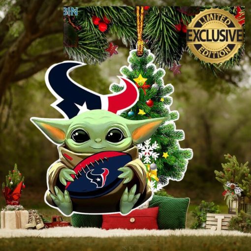 Houston Texans Baby Yoda NFL Christmas Tree Decorations Ornament