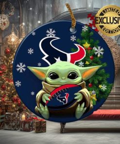 Houston Texans Baby Yoda NFL Personalized Xmas Holiday 2023 Gifts Christmas Decorations Ornament