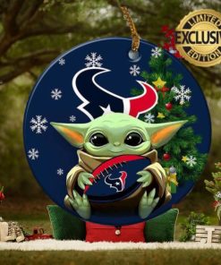 Houston Texans Baby Yoda NFL Personalized Xmas Holiday 2023 Gifts Christmas Decorations Ornament