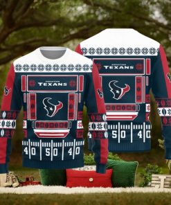 Houston Texans Christmas Ball Snowfalke Pattern Knitted Sweater