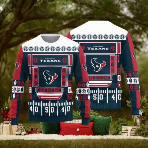 Houston Texans Christmas Ball Snowfalke Pattern Knitted Sweater
