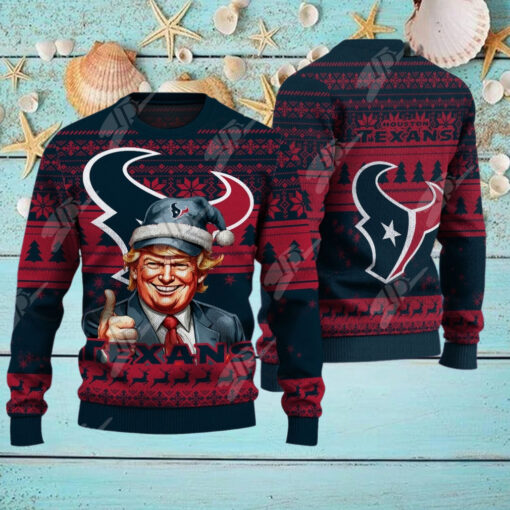 Houston Texans Christmas Donald Trump Knitted Sweater