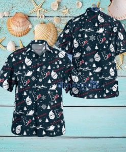 Houston Texans Christmas Pattern Button Down Tropical Hawaiian Shirt