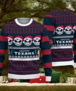 Houston Texans Christmas Reindeer Pattern Knitted Ugly Christmas Sweater AOP Gift For Men And Women