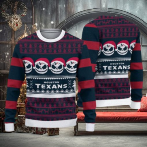 Houston Texans Christmas Reindeer Pattern Knitted Ugly Christmas Sweater AOP Gift For Men And Women