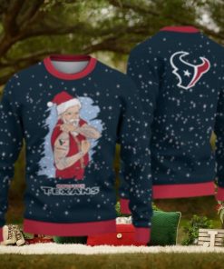 Houston Texans Christmas Santa Claus Tattoo Ugly Christmas Sweater Cute Christmas Gift