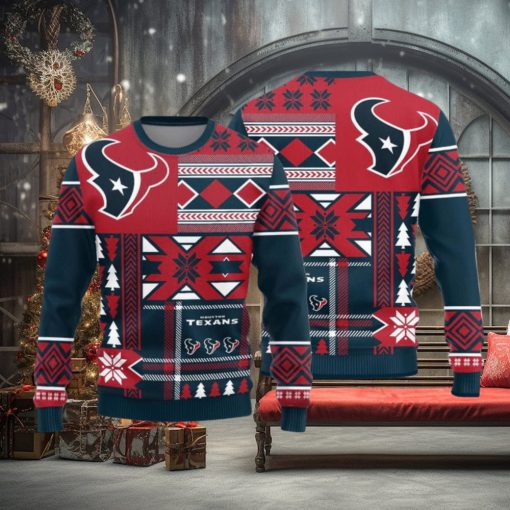 Houston Texans Christmas Snowflakes Pattern New Style Knitted Sweater