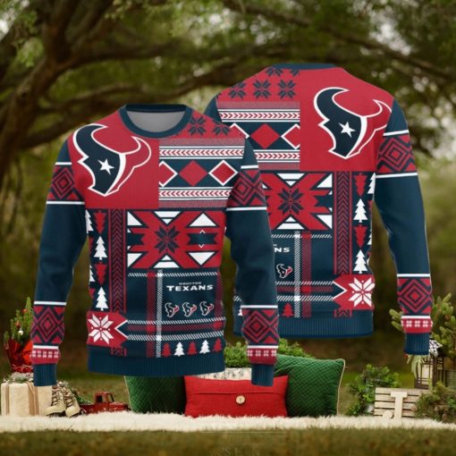 Houston Texans Christmas Snowflakes Pattern New Style Knitted Sweater
