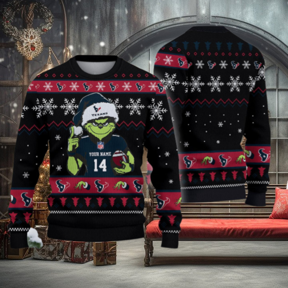 Houston Texans Custom Chrismas Ugly Sweater Houston Texans Custom Chrismas Ugly Sweater