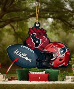 Houston Texans Custom NFL Custom Name Rugby Ball Helmet Custom Shape Christmas Ornament