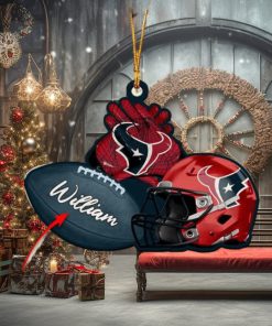 Houston Texans Custom NFL Custom Name Rugby Ball Helmet Custom Shape Christmas Ornament