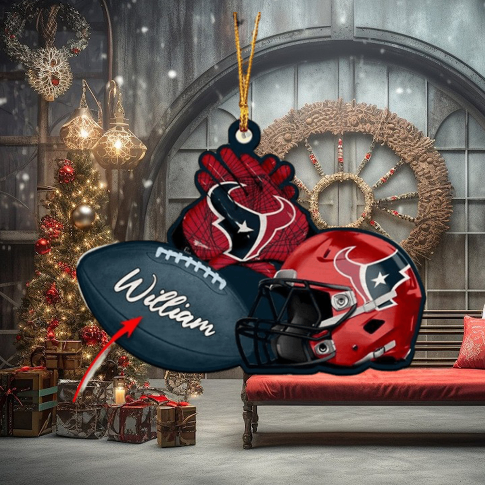 Houston Texans Custom NFL Custom Name Rugby Ball Helmet Custom Shape Christmas Ornament Houston Texans Custom NFL Custom Name Rugby Ball Helmet Custom Shape Christmas Ornament